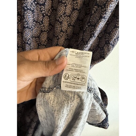 Boden Women's Emma Tiered Jersey Knit Midi Dress in Paisley French Navy Size 20 - Picture 7 of 8